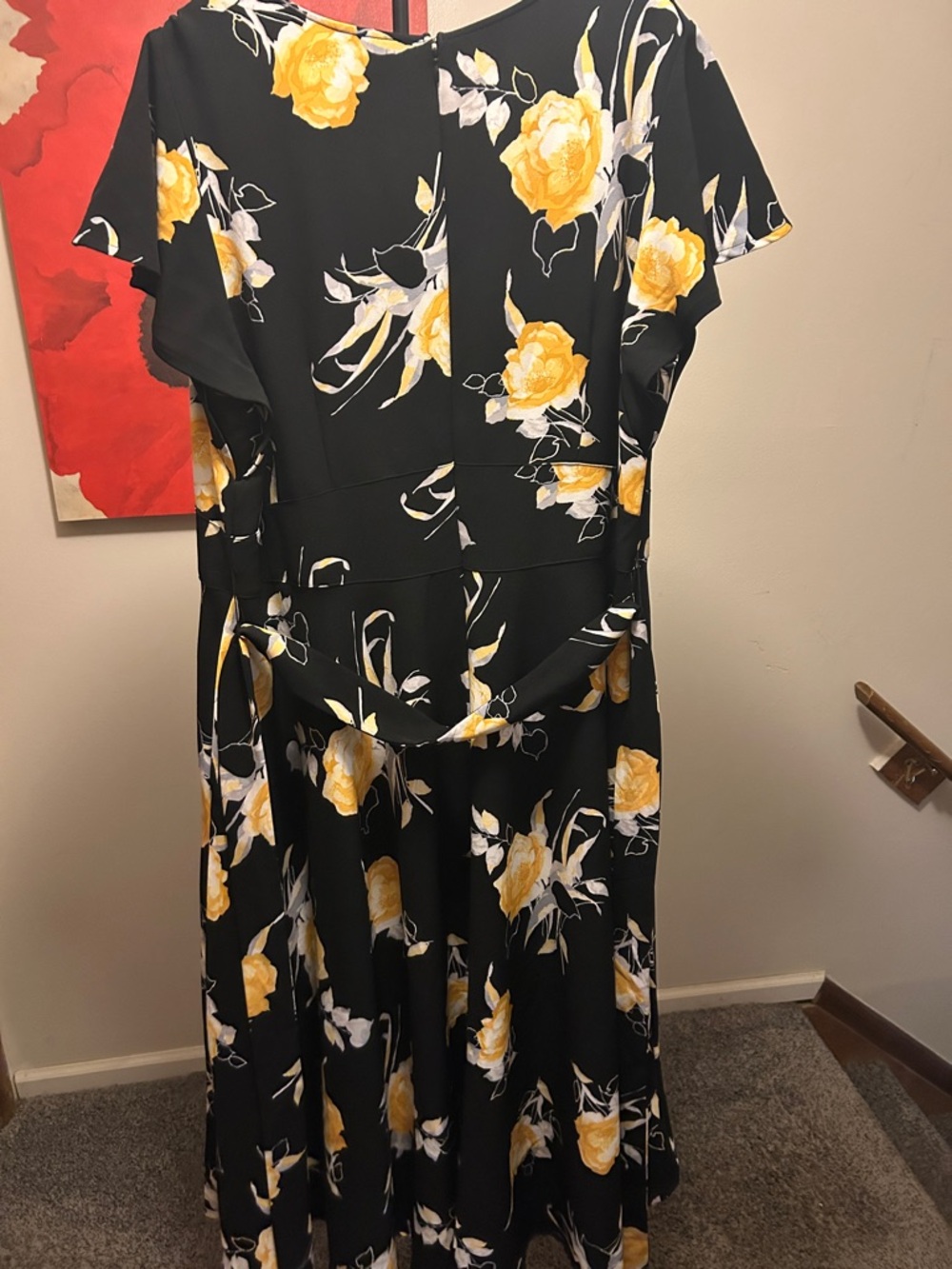 Lane Bryant Black Maxi Dress with Yellow Floral Print - Picture 3 of 4